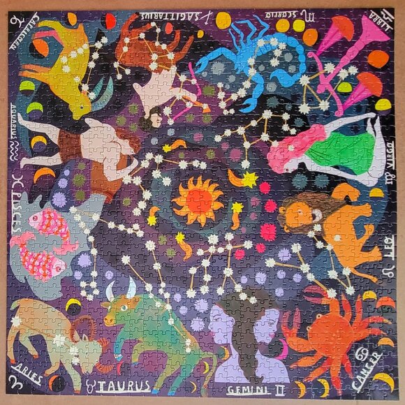 eeBoo ZODIAC Glow in the Dark Jigsaw Puzzle 1000 pieces - Picture 2 of 9